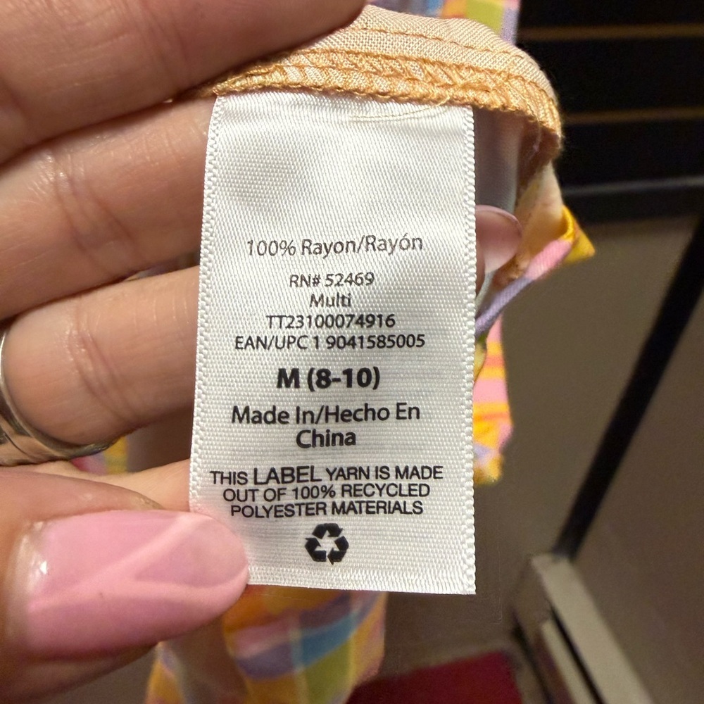 Time & Tru Plaid Ruffle Strap Midi Dress M NWT - Picture 3 of 4